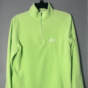 Lady Drake Fleece Pullover Women’s Large 1/4 Zip Polyester Lime Green